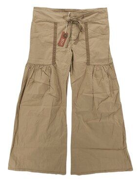 NWT XCVI Willow Wide Leg Stretch Poplin Pants Beige Size LARGE